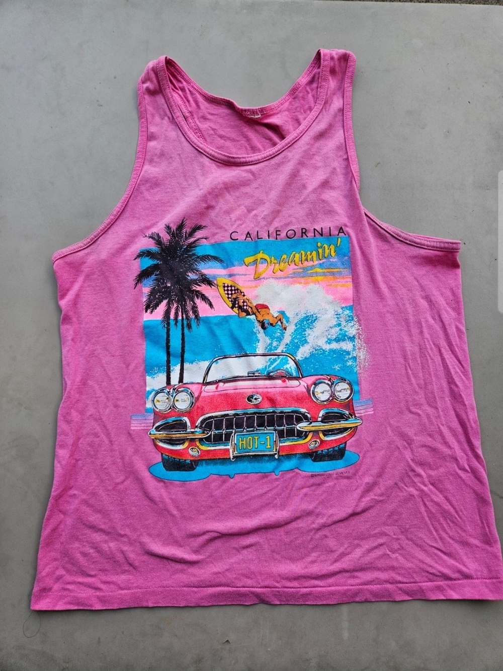 California Dreamin' Pink Graphic Tank Top
